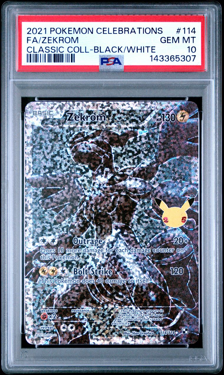 Pokémon Zekrom #114 Full Art Classic Coll-Black/White PSA 10 Graded Trading Card, cert 143365307