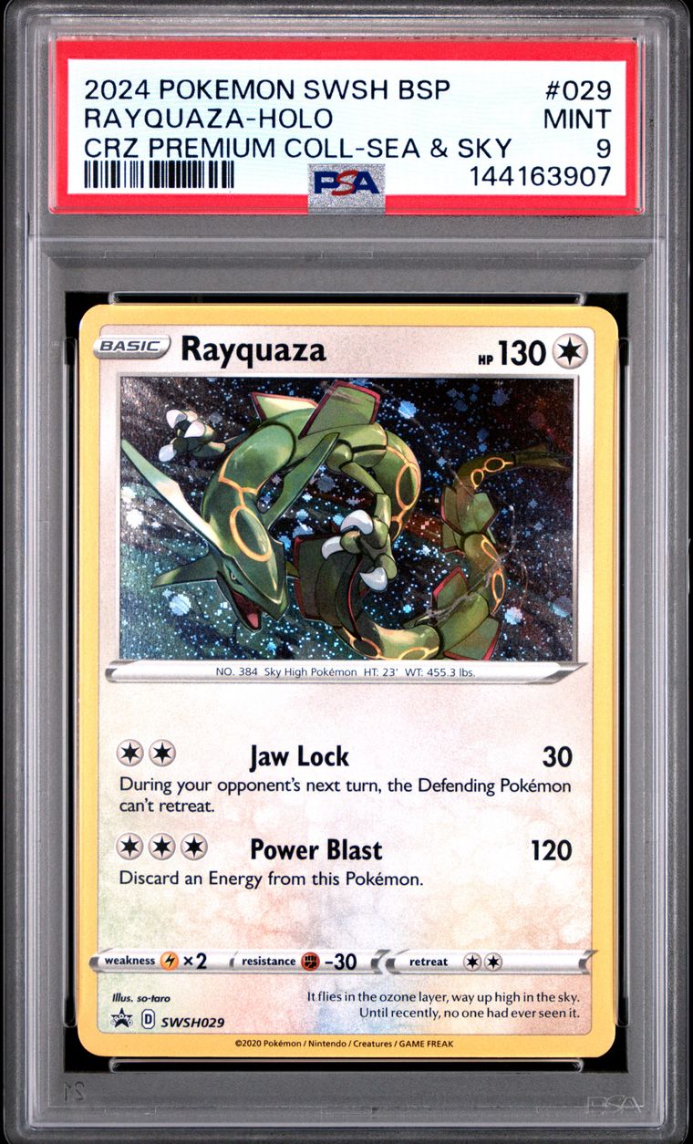 Rayquaza-Holo Crz Premium Coll-Sea & Sky — PSA 9, cert 144163907