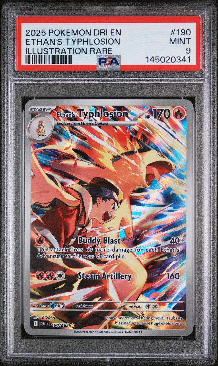 Ethan's Typhlosion — PSA 9, cert 145020341