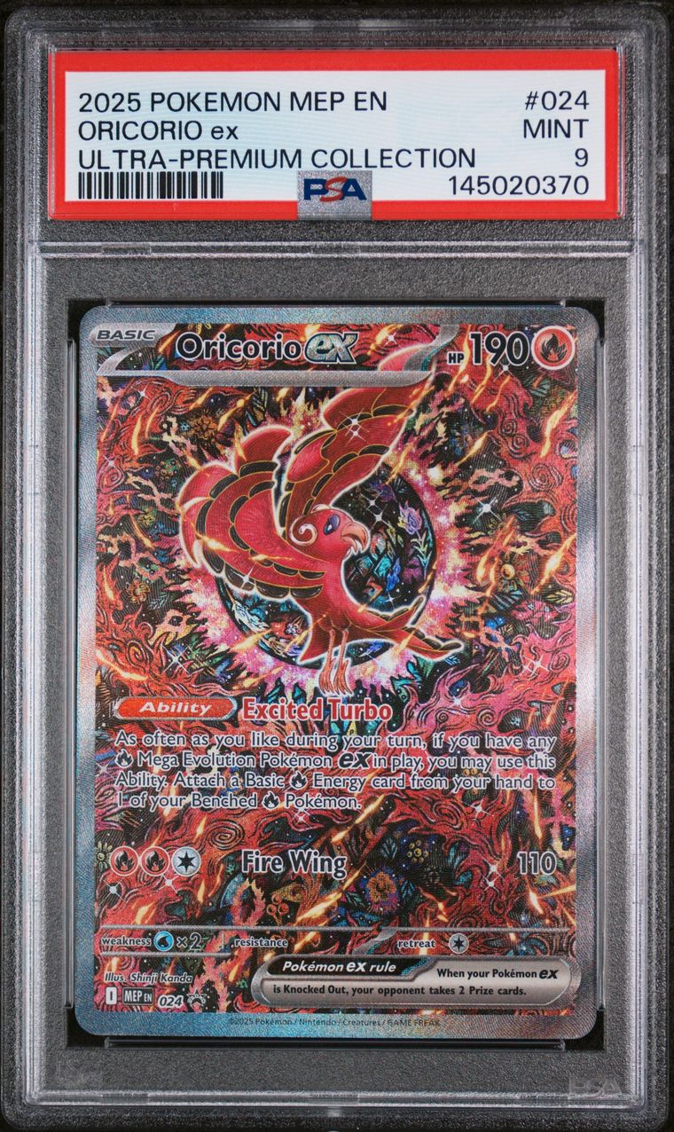 Oricorio Ex Mega Charizard X Ex Ultra-Premium Collection — PSA 9, cert 145020370
