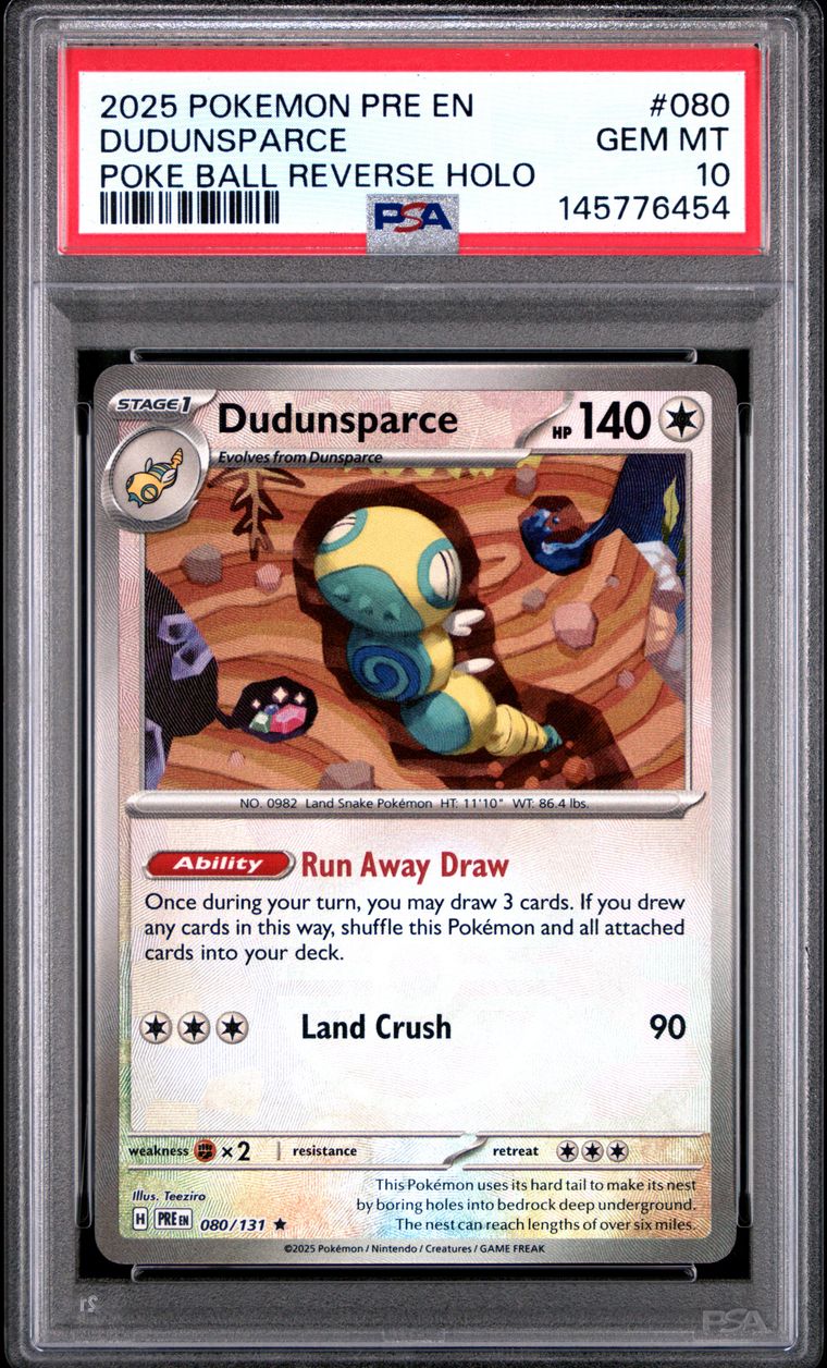 Dudunsparce — PSA 10, cert 145776454
