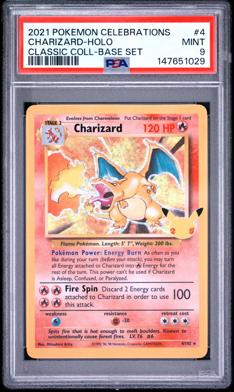 Charizard-Holo Classic Coll-Base Set — PSA 9, cert 147651029