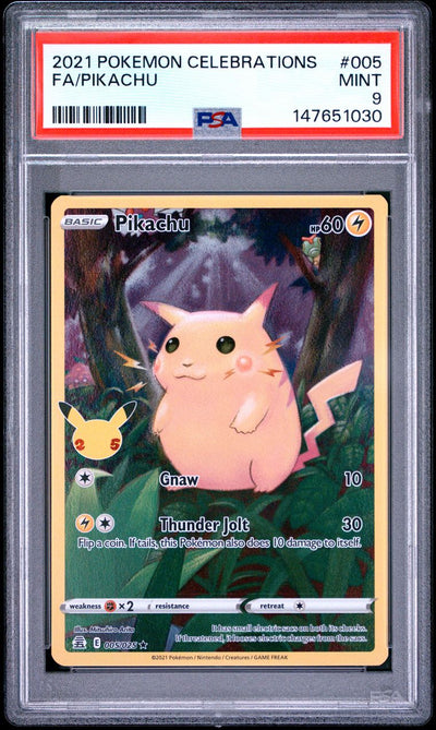 Pikachu — PSA 9, cert 147651030