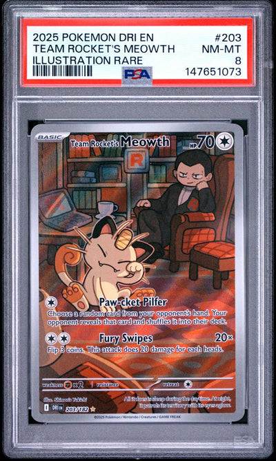Team Rocket's Meowth — PSA 8, cert 147651073