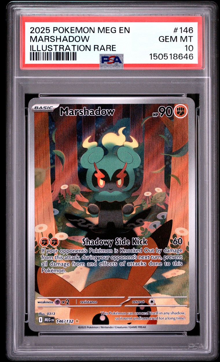 Pokémon Marshadow #146 Illustration Rare PSA 10 Graded Trading Card, cert 150518646