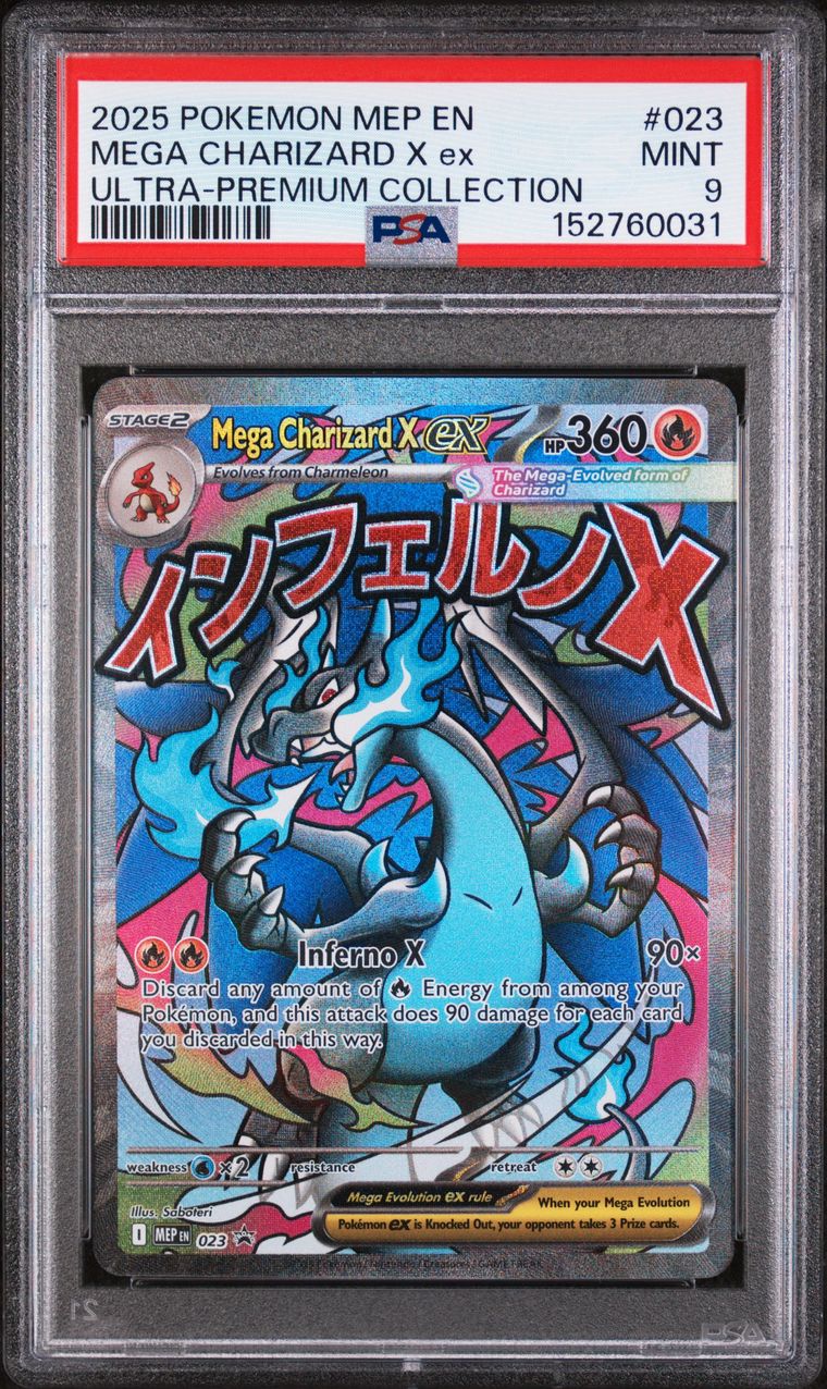 Pokémon Mega Charizard X EX PSA 9 Graded Trading Card, cert 152760031