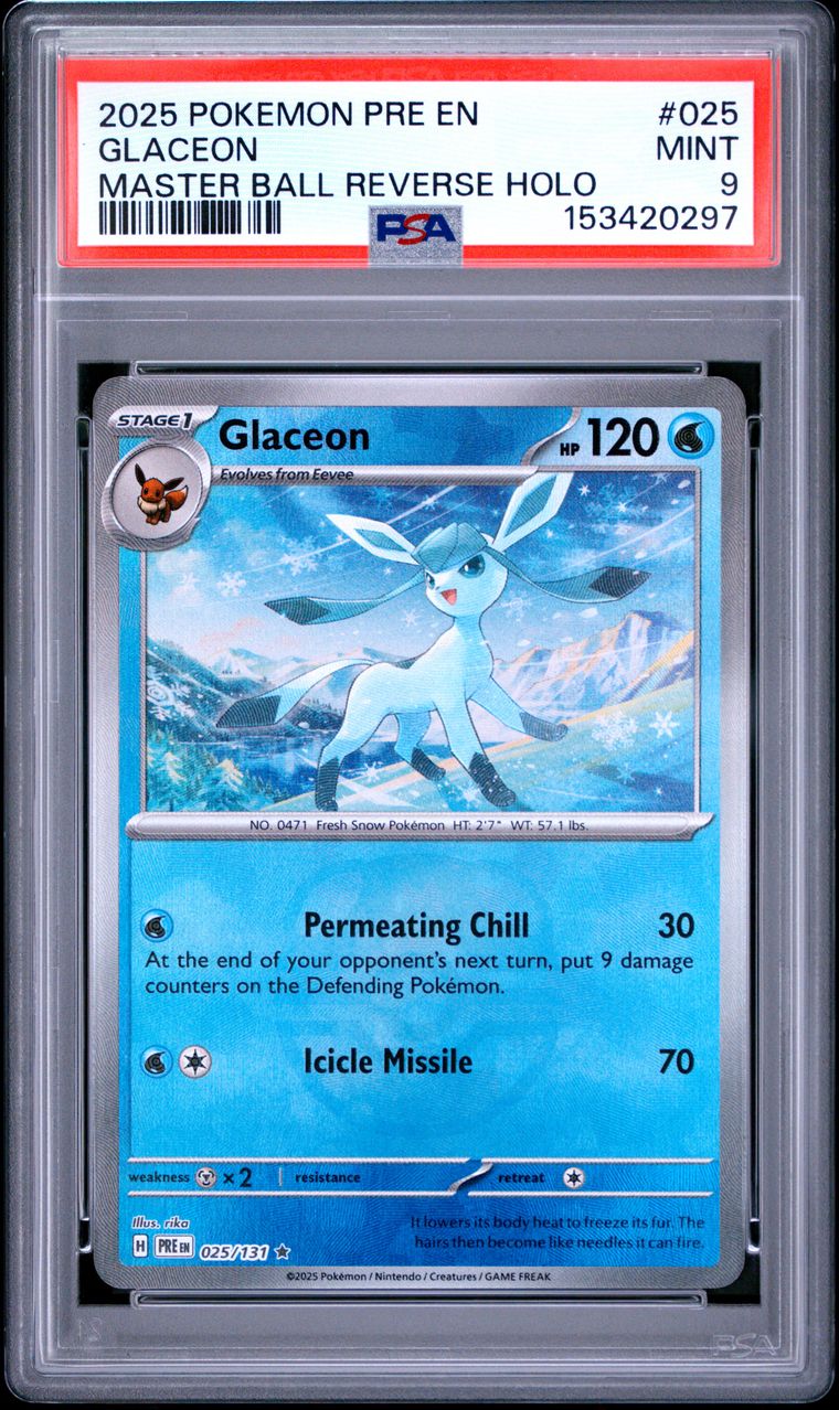Glaceon — PSA 9, cert 153420297