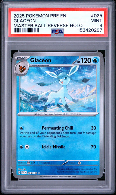 Glaceon — PSA 9, cert 153420297