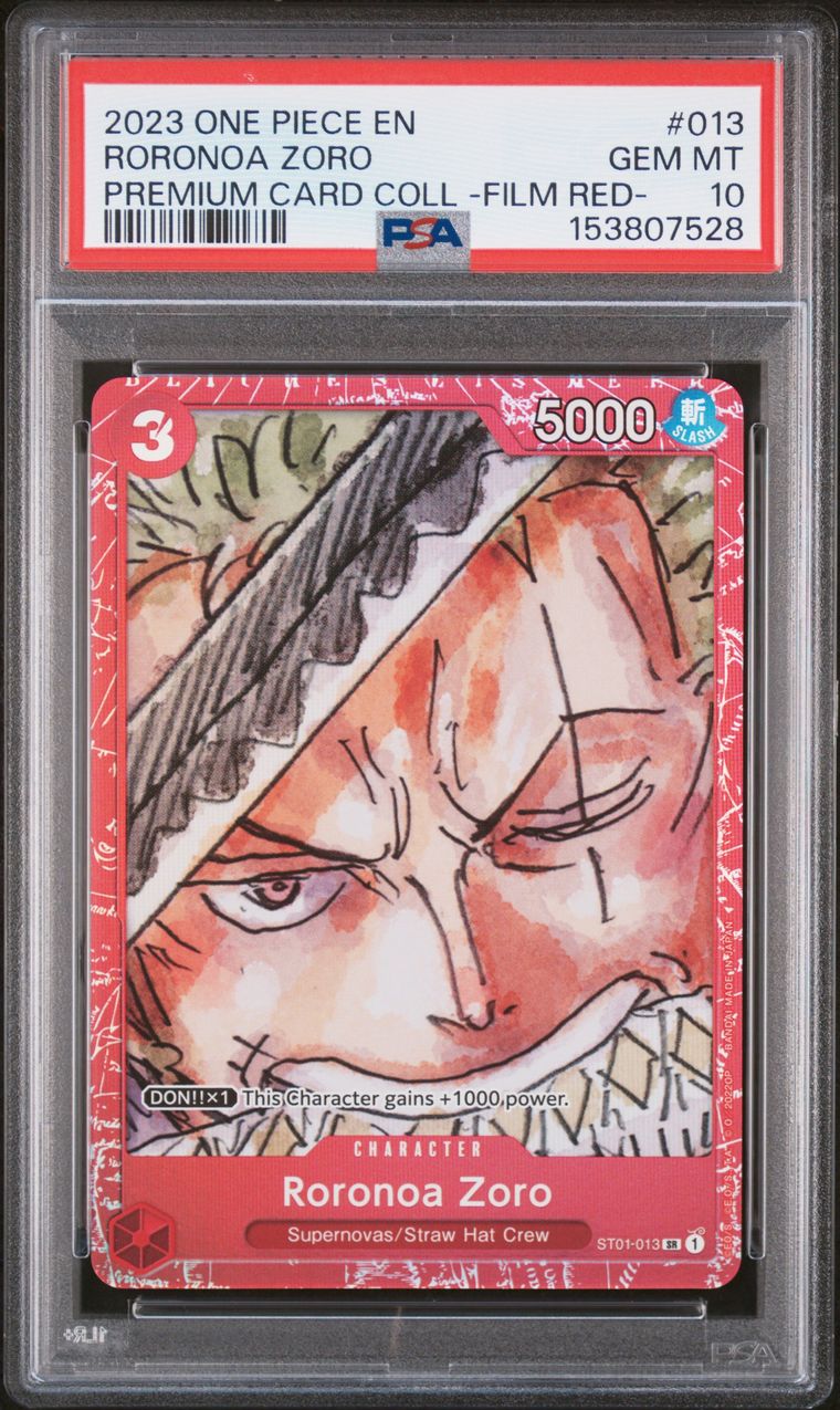 One Piece Roronoa Zoro #013 PSA 10 Graded Trading Card, cert 153807528