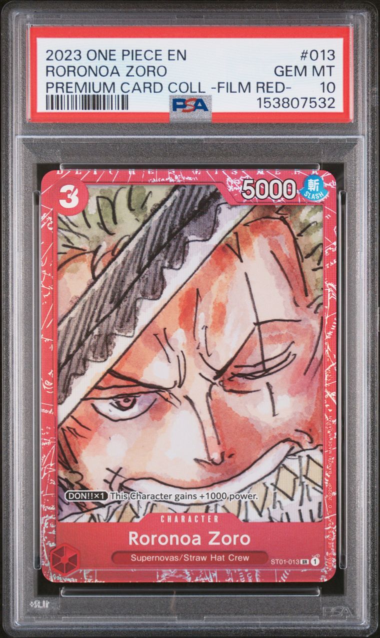 One Piece Roronoa Zoro #013 PSA 10 Graded Trading Card, cert 153807532