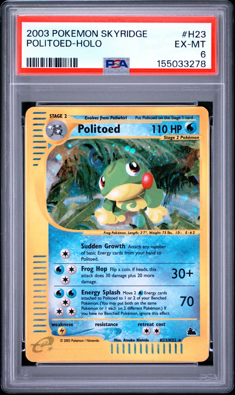 Pokémon Politoed PSA 6 Graded Trading Card, cert 155033278