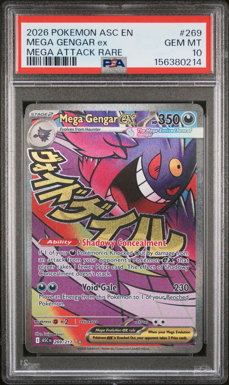 Pokémon Mega Gengar EX #269 Mega Attack Rare PSA 10 Graded Trading Card, cert 156380214