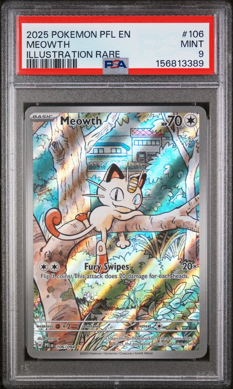 Meowth — PSA 9, cert 156813389