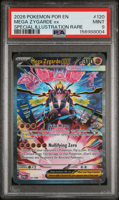 Mega Zygarde Ex — PSA 9, cert 156988004
