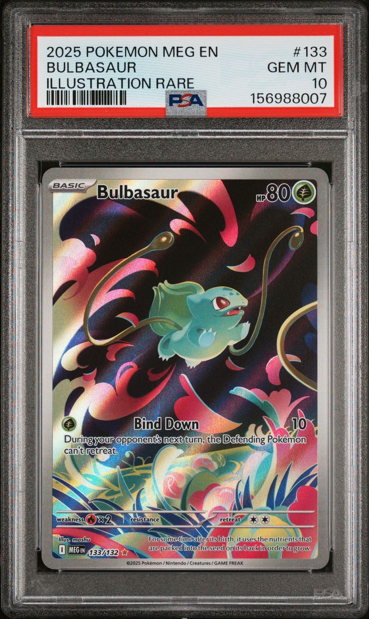 Bulbasaur — PSA 10, cert 156988007