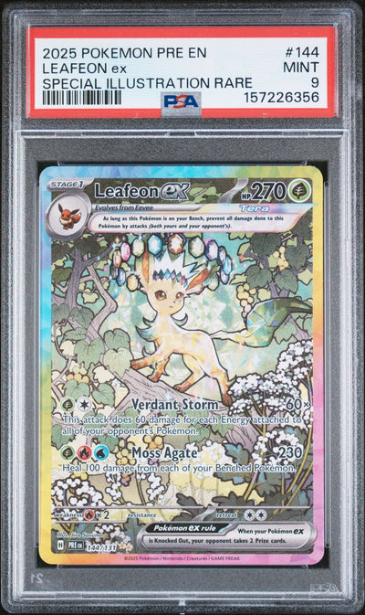 Leafeon Ex — PSA 9, cert 157226356