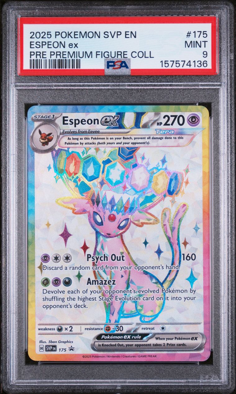Espeon Ex Pre Premium Figure Coll — PSA 9, cert 157574136