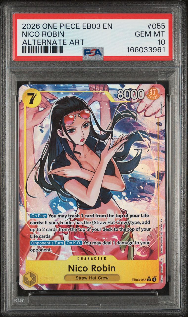 One Piece Nico Robin PSA 10 Graded Trading Card, cert 166033961