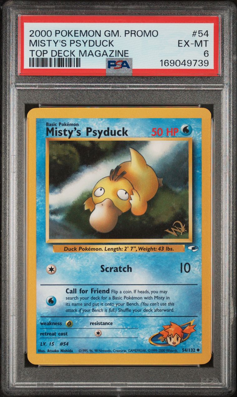 Pokémon Misty's Psyduck PSA 6 Graded Trading Card, cert 169049739