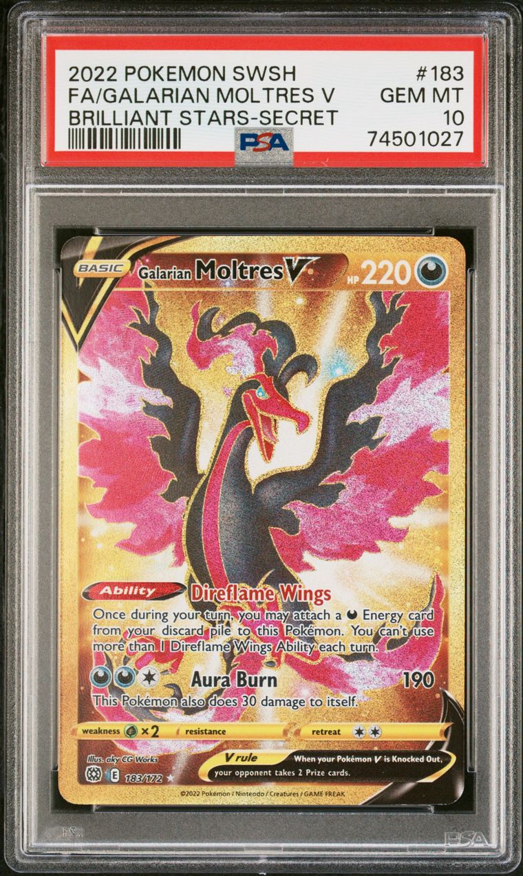 Galarian Moltres V — PSA 10, cert 74501027