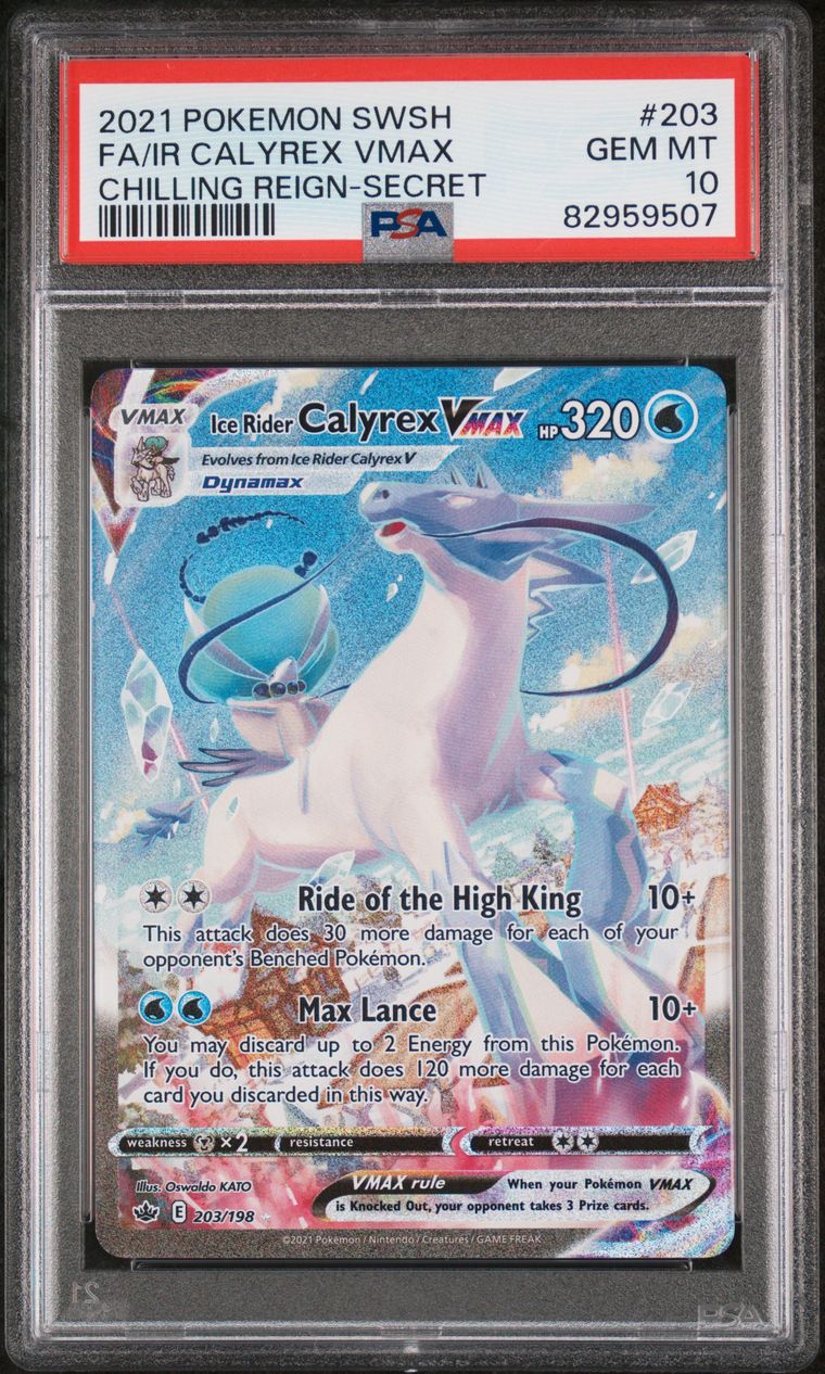 Ice Rider Calyrex Vmax — PSA 10, cert 82959507