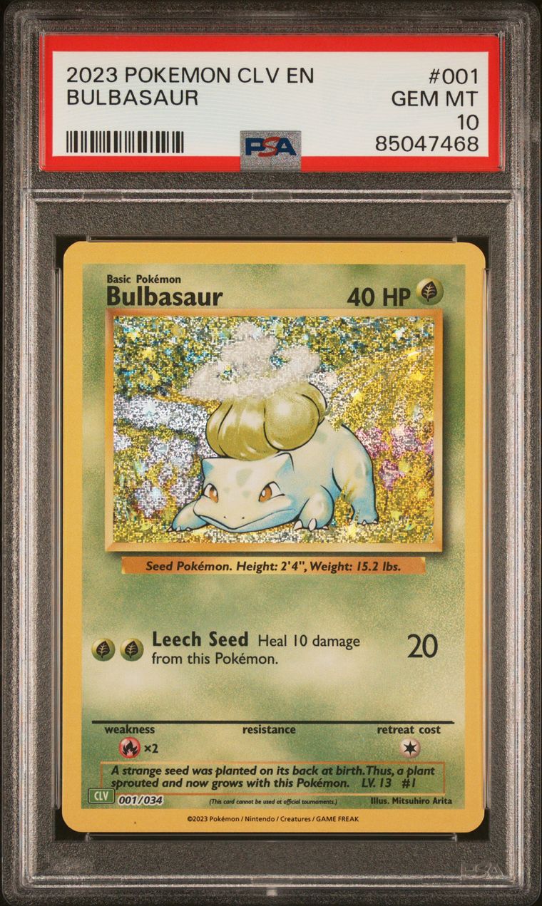 Pokémon Bulbasaur #001 PSA 10 Graded Trading Card, cert 85047468