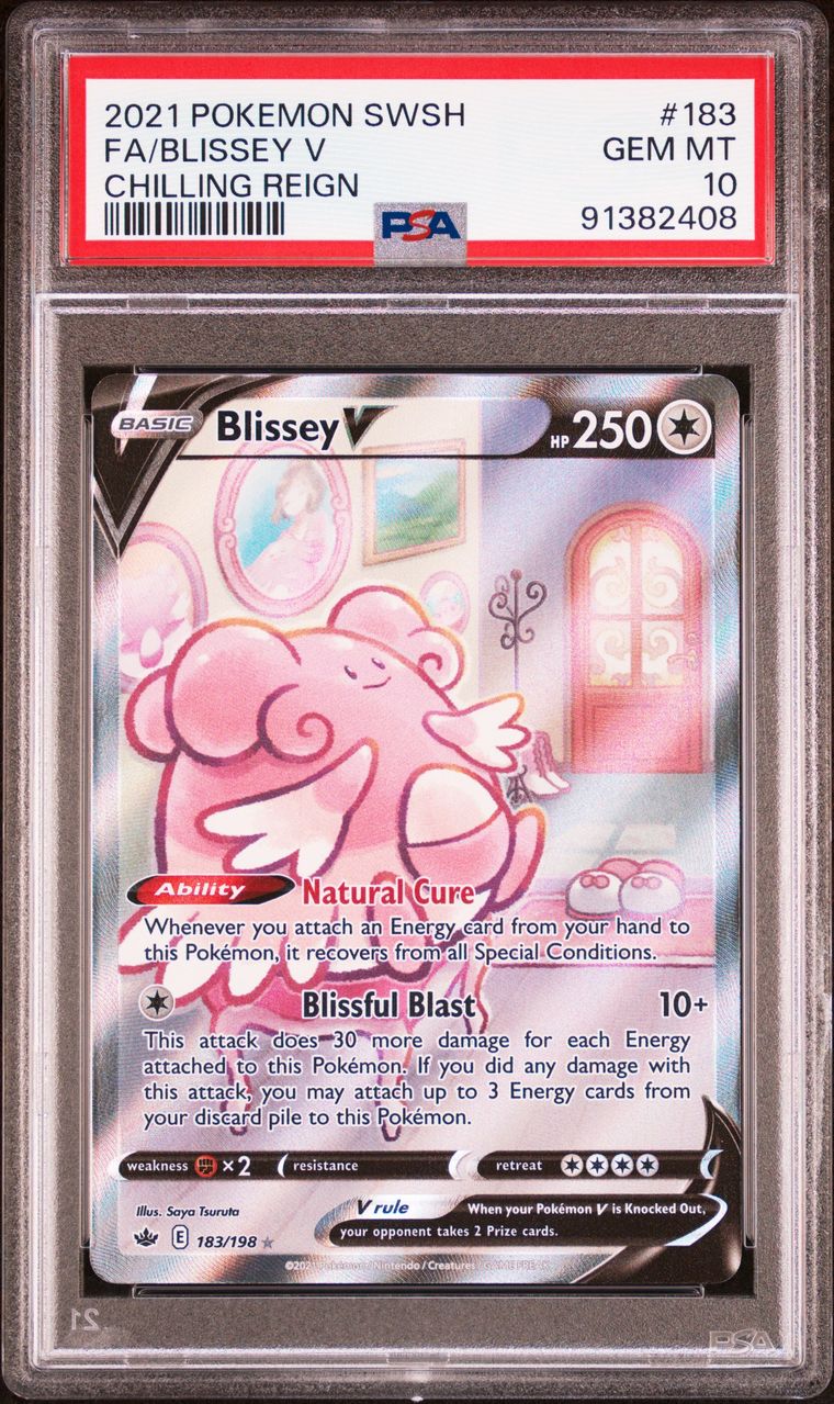 Pokémon Blissey V PSA 10 Graded Trading Card, cert 91382408