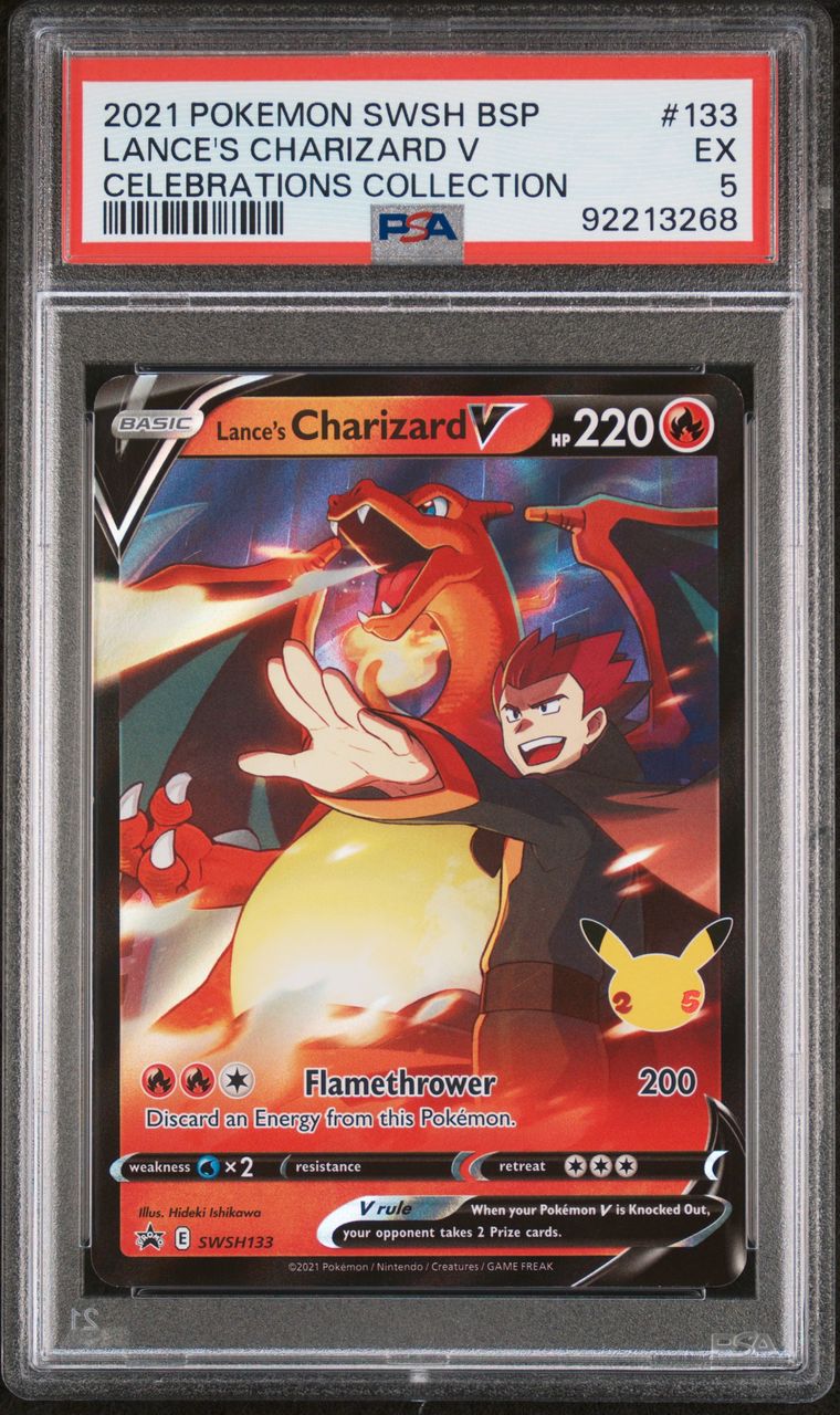 Lance's Charizard V Celebrations Collection — PSA 5, cert 92213268