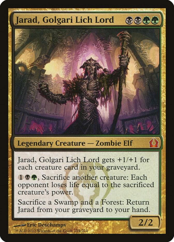 Magic Jarad, Golgari Lich Lord #174 Return to Ravnica Mythic Rare Non-Foil Lightly Played English Trading Card — catalog front, TCGplayer SKU 1041732