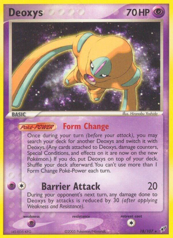 Pokémon Deoxys #18/107 EX Deoxys Defense Forme Non-Foil Near Mint English Trading Card — catalog front, TCGplayer SKU 1190730