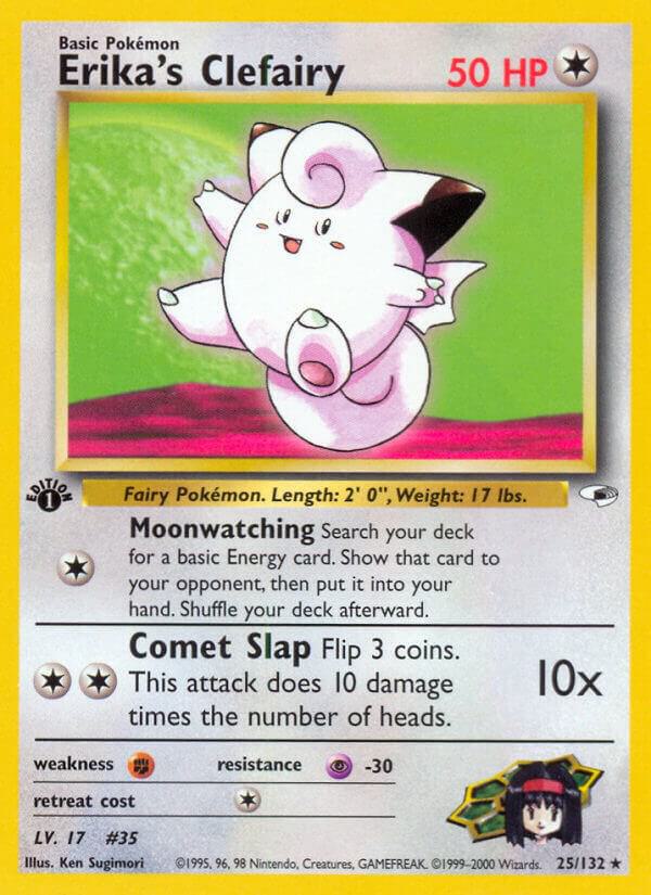 Pokémon Erika's Clefairy #025/132 Gym Heroes Rare Non-Foil Near Mint Unlimited English Trading Card — catalog front, TCGplayer SKU 1191257