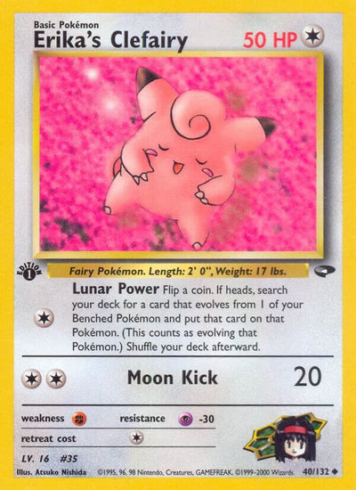 Pokémon Erika's Clefairy #040/132 Gym Challenge Uncommon Non-Foil Near Mint Unlimited English Trading Card — catalog front, TCGplayer SKU 1191258