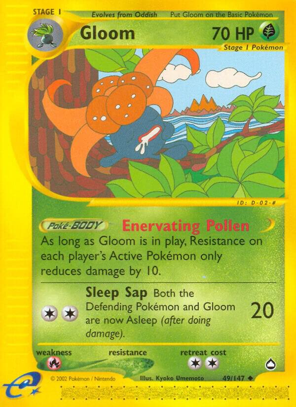 Pokémon Gloom #049/147 Aquapolis Uncommon Non-Foil Near Mint Trading Card