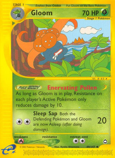 Pokémon Gloom #049/147 Aquapolis Uncommon Non-Foil Near Mint Trading Card