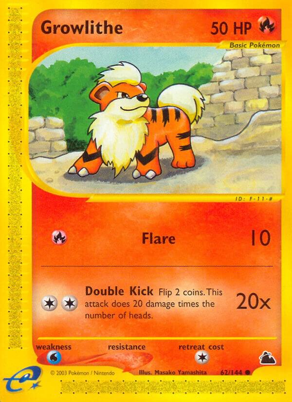 Pokémon Growlithe #062/144 Skyridge Common Non-Foil Near Mint English Trading Card — catalog front, TCGplayer SKU 1191919