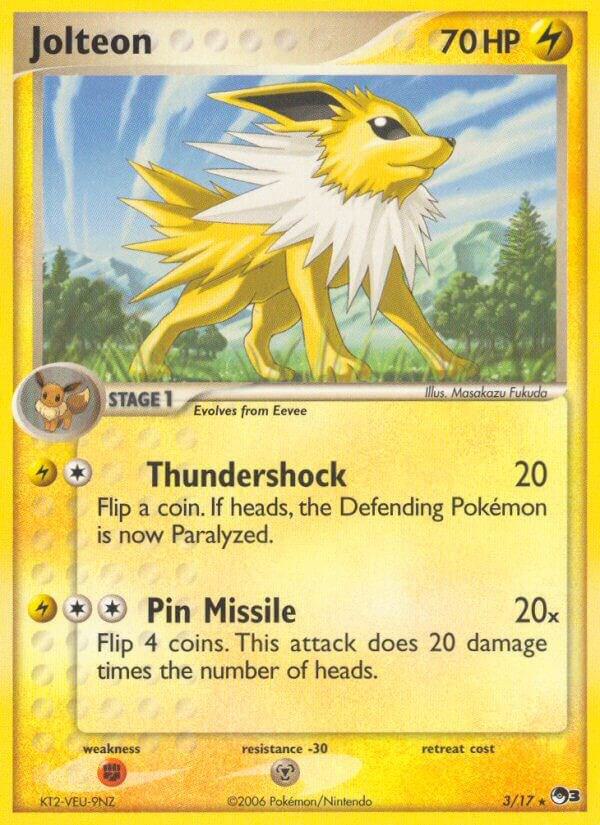 Pokémon Jolteon #003/017 POP Series 3 Rare Non-Foil Near Mint Trading Card