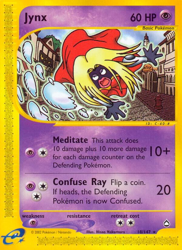 Pokémon Jynx #018/147 Aquapolis Rare Non-Foil Near Mint English Trading Card — catalog front, TCGplayer SKU 1192339