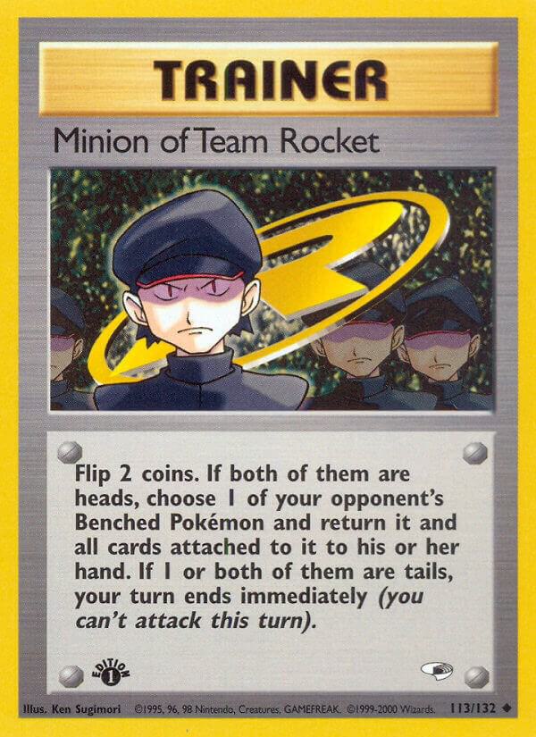 Pokémon Minion of Team Rocket #113/132 Gym Heroes Uncommon Non-Foil Near Mint Unlimited English Trading Card — catalog front, TCGplayer SKU 1193449
