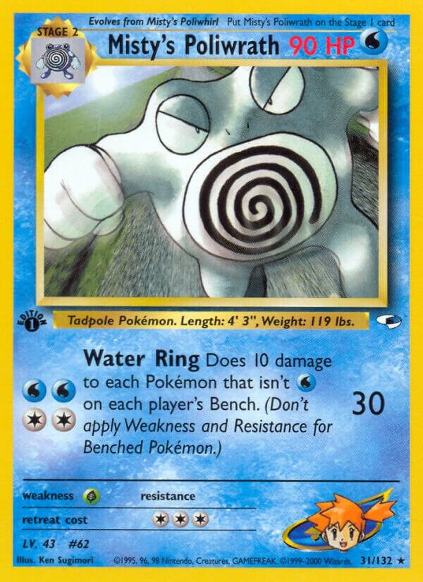 Pokémon Misty's Poliwrath #031/132 Gym Heroes Rare Non-Foil Near Mint Unlimited English Trading Card — catalog front, TCGplayer SKU 1193507