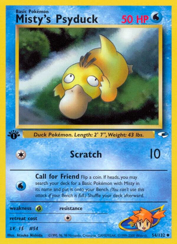 Pokémon Misty's Psyduck #054/132 Gym Heroes Uncommon Non-Foil Near Mint Unlimited English Trading Card — catalog front, TCGplayer SKU 1193508