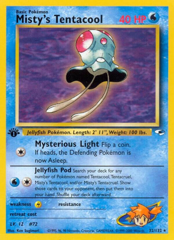 Pokémon Misty's Tentacool #032/132 Gym Heroes 32 Non-Foil Near Mint Unlimited English Trading Card — catalog front, TCGplayer SKU 1193519