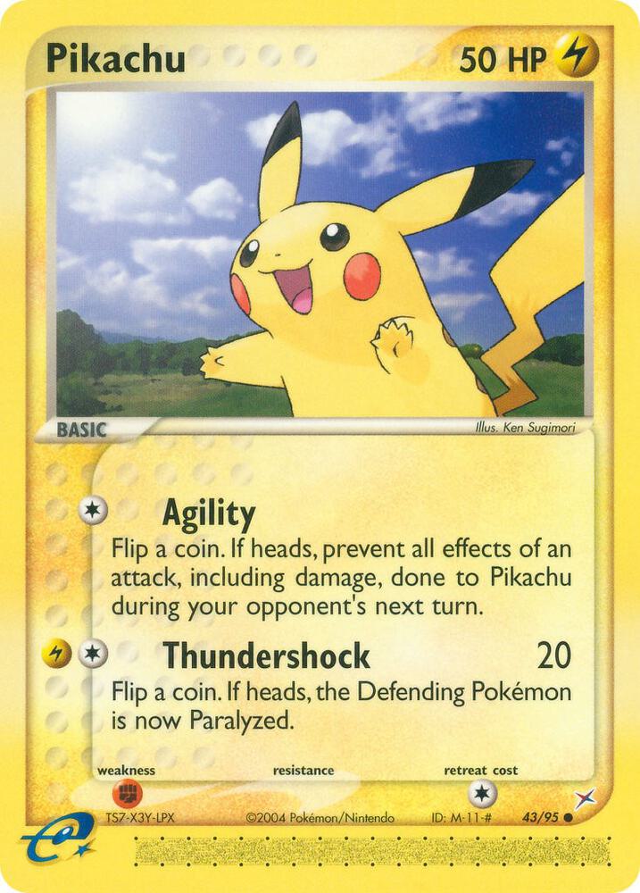 Pokémon Pikachu #43/95 EX Team Magma vs Team Aqua Common Non-Foil Near Mint Trading Card