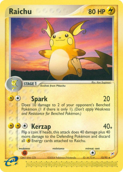 Pokémon Raichu #13/95 EX Team Magma vs Team Aqua Rare Non-Foil Near Mint English Trading Card — catalog front, TCGplayer SKU 1194475
