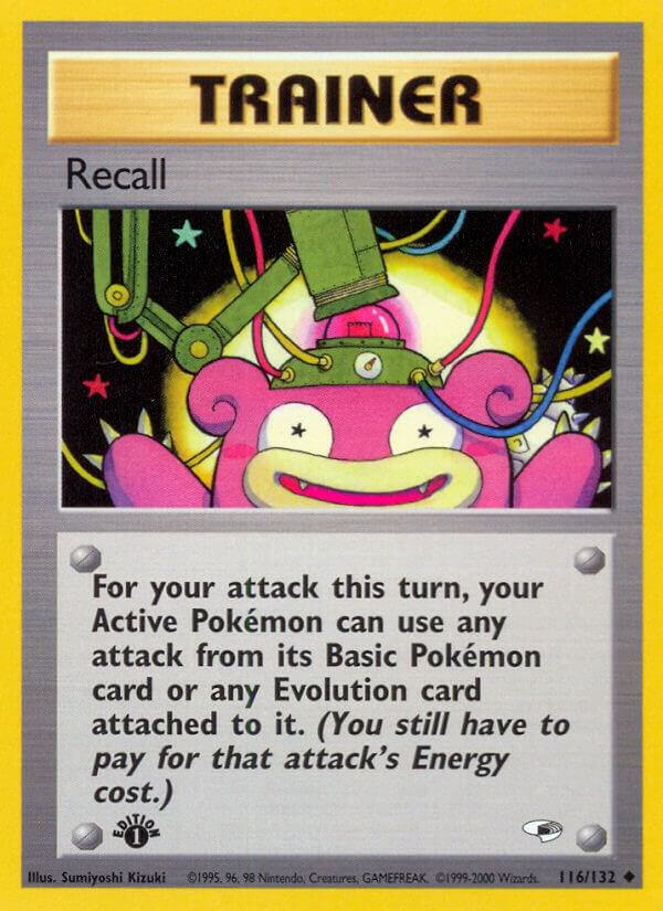 Pokémon Recall #116/132 Gym Heroes Uncommon Non-Foil Near Mint Unlimited English Trading Card — catalog front, TCGplayer SKU 1194619