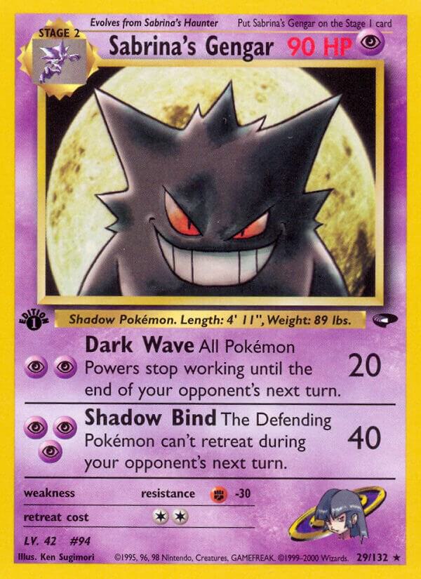Pokémon Sabrina's Gengar #029/132 Gym Challenge Rare Non-Foil Near Mint Unlimited Trading Card