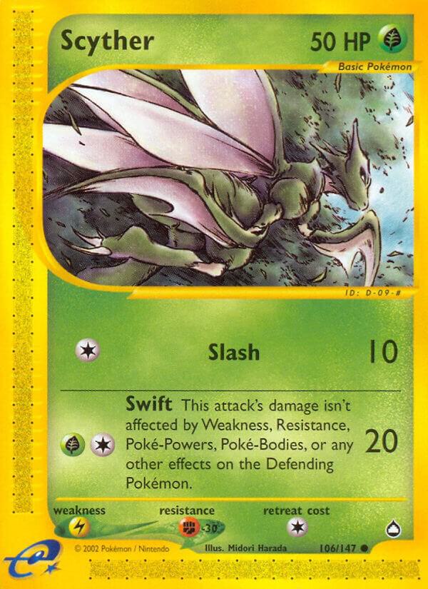 Pokémon Scyther #106/147 Aquapolis 106 Non-Foil Near Mint English Trading Card — catalog front, TCGplayer SKU 1194966