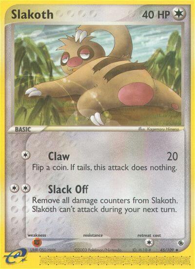 Pokémon Slakoth #45/109 EX Ruby and Sapphire Uncommon Non-Foil Near Mint English Trading Card — catalog front, TCGplayer SKU 1195264
