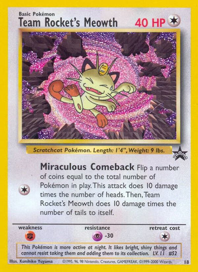 Pokémon Team Rocket's Meowth #18/53 WoTC Promo Promo Non-Foil Near Mint Trading Card