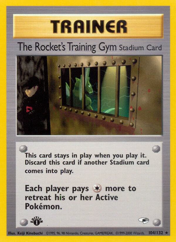 Pokémon The Rocket's Training Gym #104/132 Gym Heroes Rare Non-Foil Near Mint Unlimited English Trading Card — catalog front, TCGplayer SKU 1195865