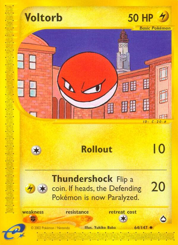 Pokémon Voltorb #064/147 Aquapolis 64 Non-Foil Near Mint English Trading Card — catalog front, TCGplayer SKU 1196376